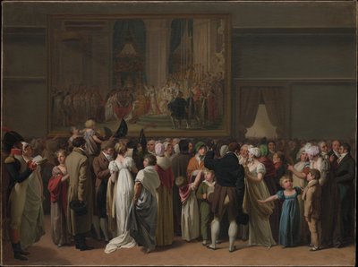 Die Öffentlichkeit betrachtet Davids Krönung im Louvre von Jacques Louis David